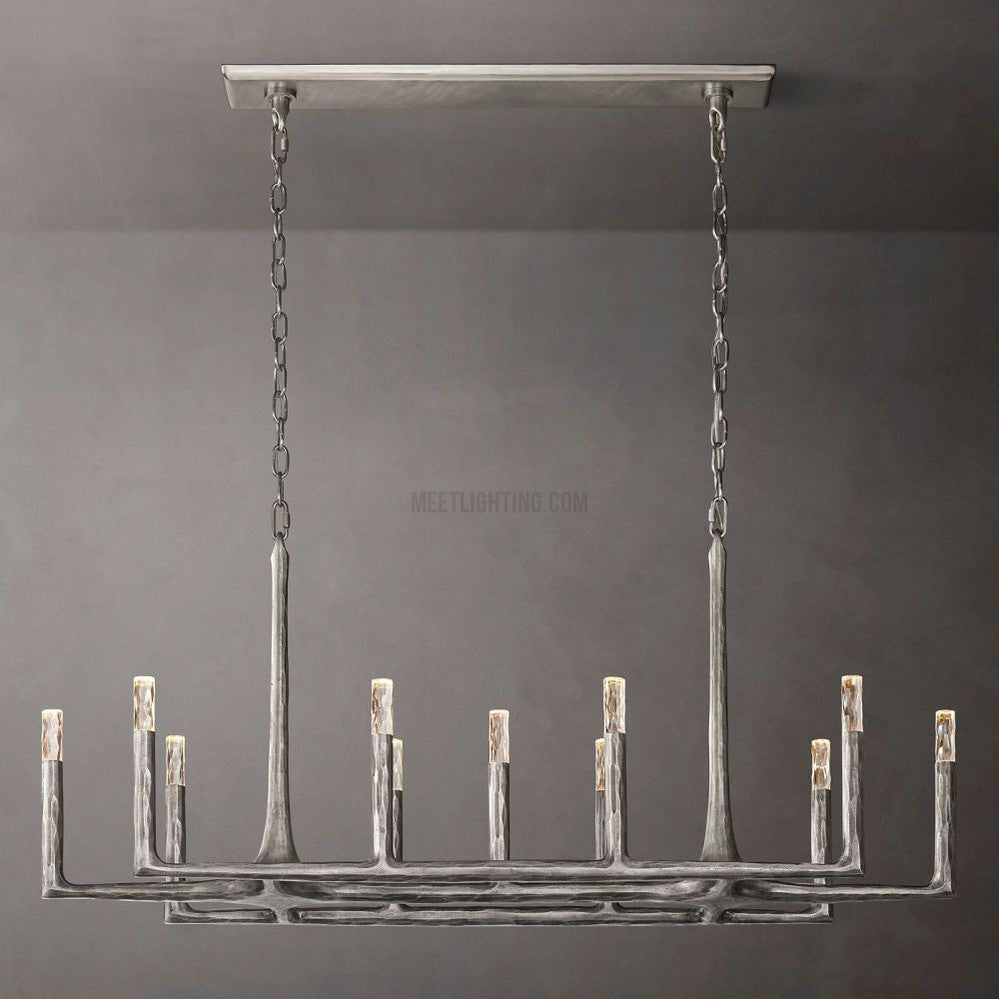 Thaddeus Forged Linear Chandelier-MEET LIGHTING