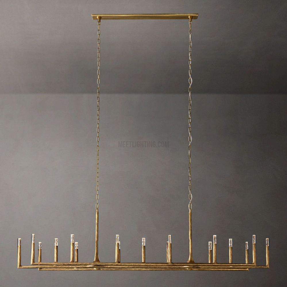 Thaddeus Forged Linear Chandelier-MEET LIGHTING