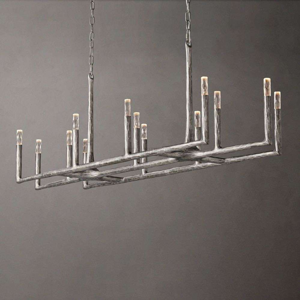 Thaddeus Forged Linear Chandelier-MEET LIGHTING