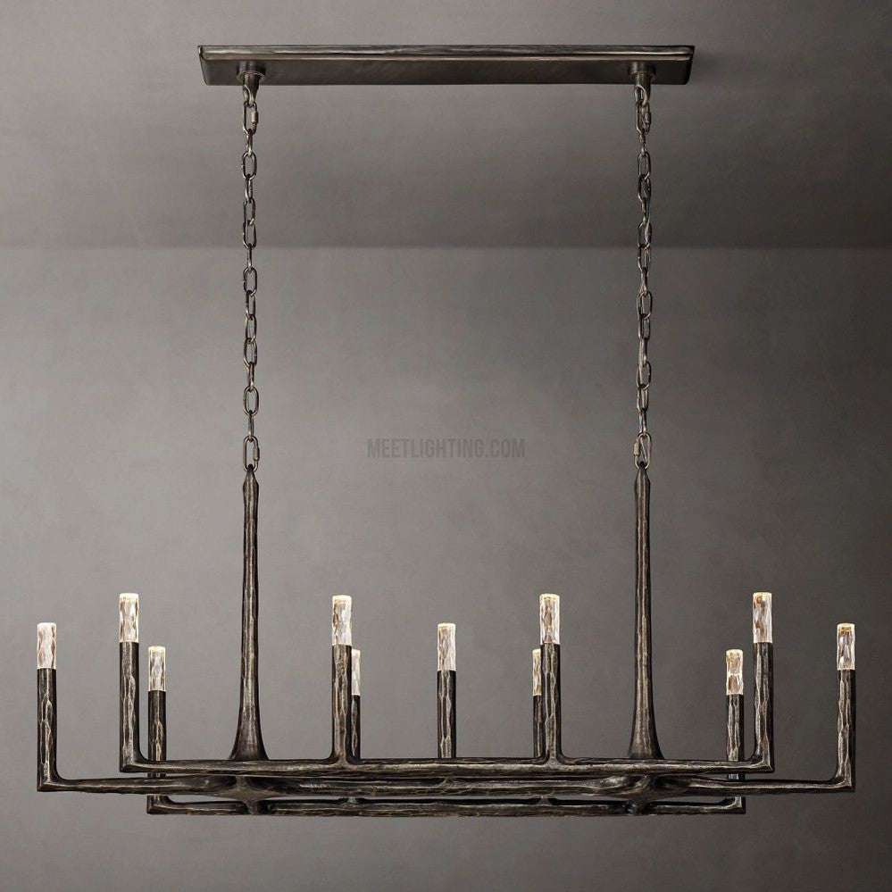 Thaddeus Forged Linear Chandelier-MEET LIGHTING