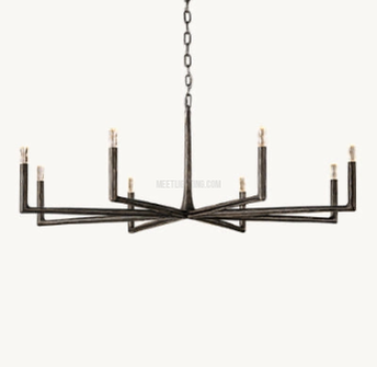 Thaddeus Forged Round Chandelier 36" 48” 60” 72”-MEET LIGHTING