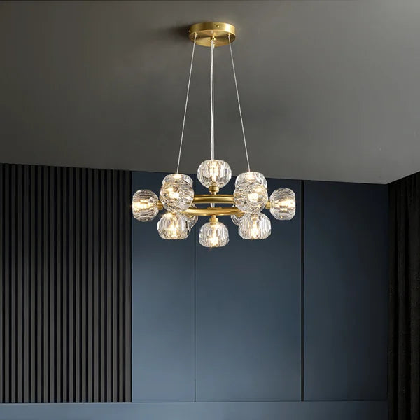 Boule Clear Crystal Round Chandelier Cord-MEET LIGHTING