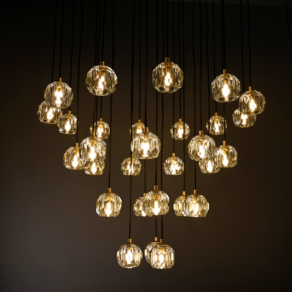 Boule Crystal Round Cluster Chandelier 30"-MEET LIGHTING