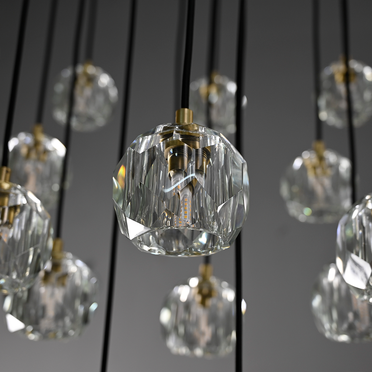 Boule Crystal Round Cluster Chandelier 30"-MEET LIGHTING