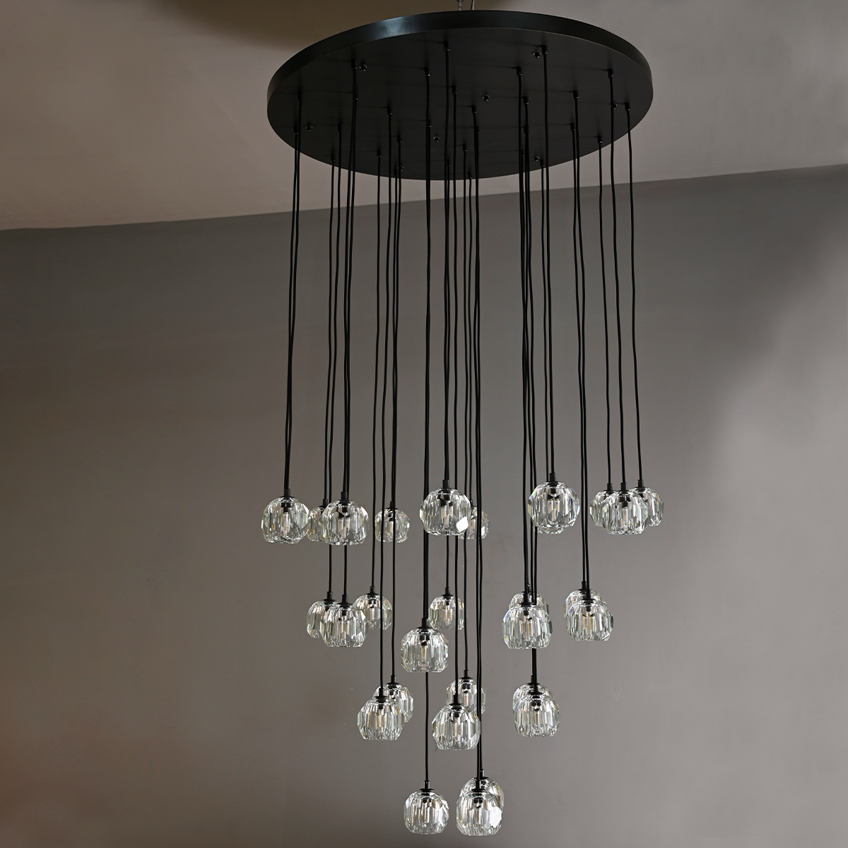 Boule Crystal Round Cluster Chandelier 30"-MEET LIGHTING