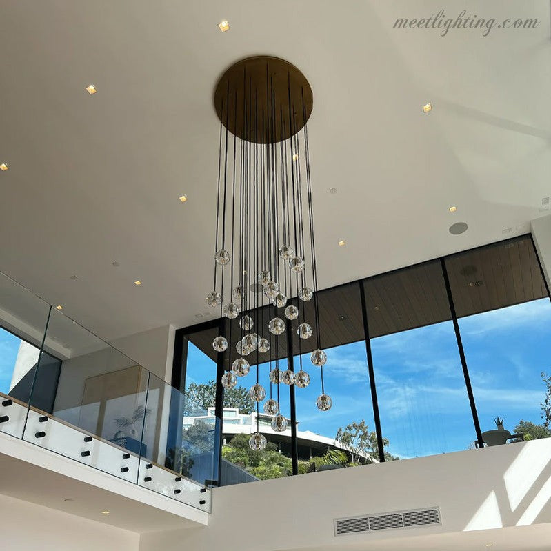 Boule Glass Round Cluster Chandelier 19"-MEET LIGHTING
