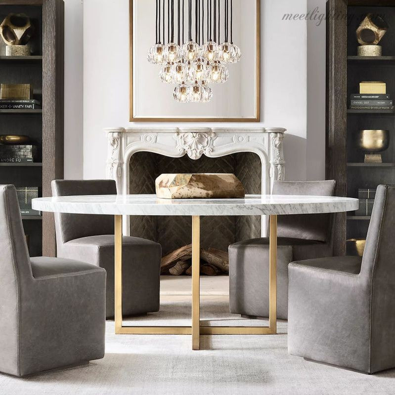 Boule Glass Round Cluster Chandelier 24"-MEET LIGHTING