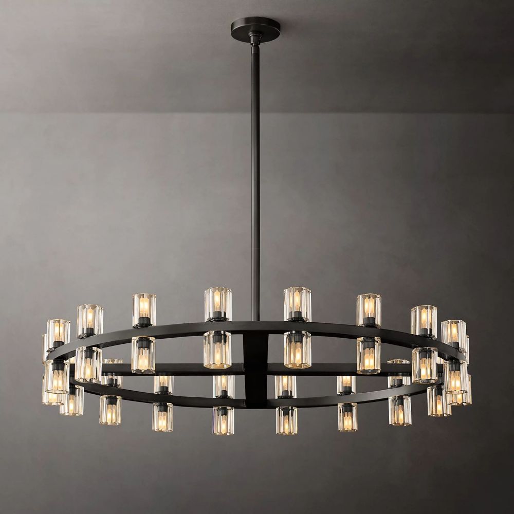 Arcachon Round Crystal Chandelier For Living Room Dining Room-MEET LIGHTING
