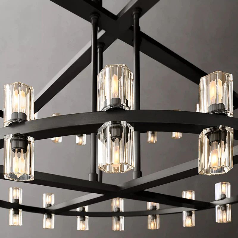Arcachon Round Crystal Chandelier For Living Room Dining Room-MEET LIGHTING