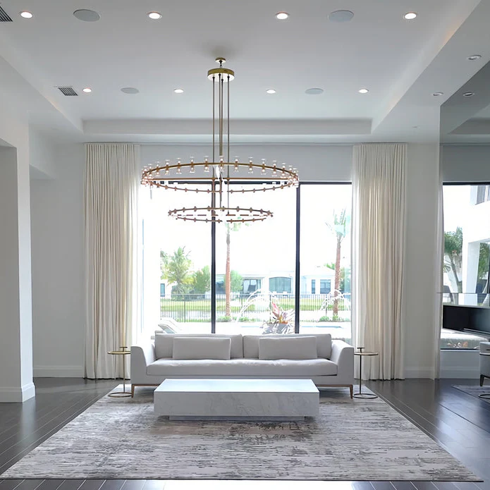 Arcachon Round Crystal Chandelier For Living Room Dining Room-MEET LIGHTING