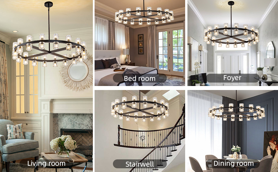 Arcachon Round Crystal Chandelier For Living Room Dining Room-MEET LIGHTING