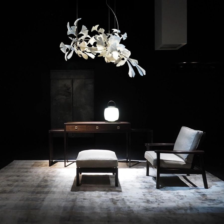 Bustling Ceramic Ginkgo Leaf Chandelier-MEET LIGHTING