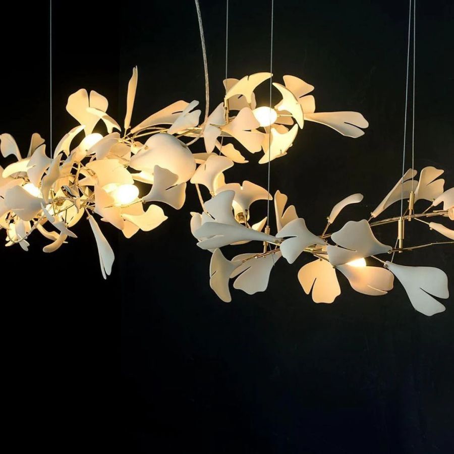 Bustling Ceramic Ginkgo Leaf Chandelier-MEET LIGHTING