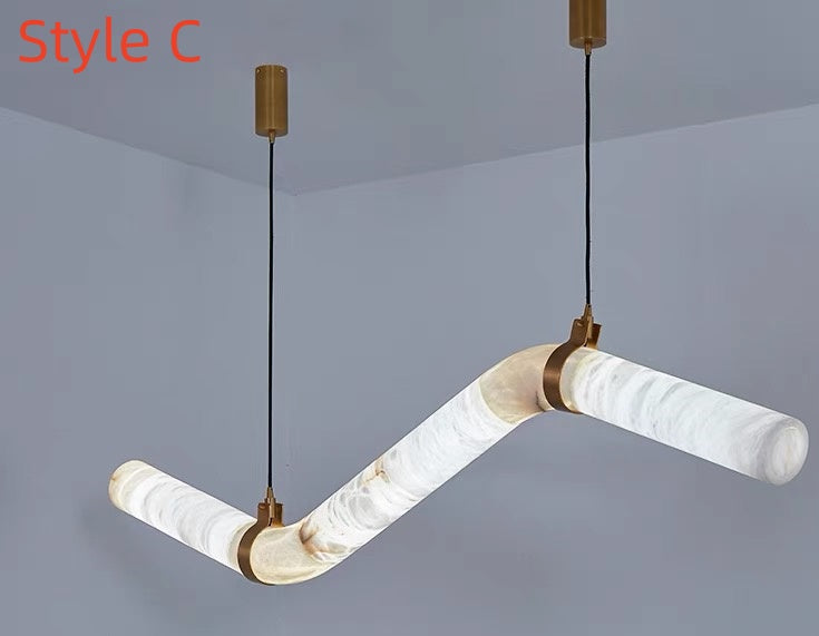 Simplicity Alabaster Linear Chandelier-MEET LIGHTING