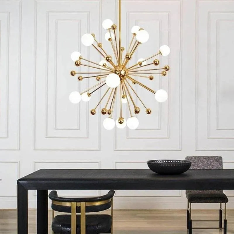 Cami Gold And White Chandelier D 40"-MEET LIGHTING