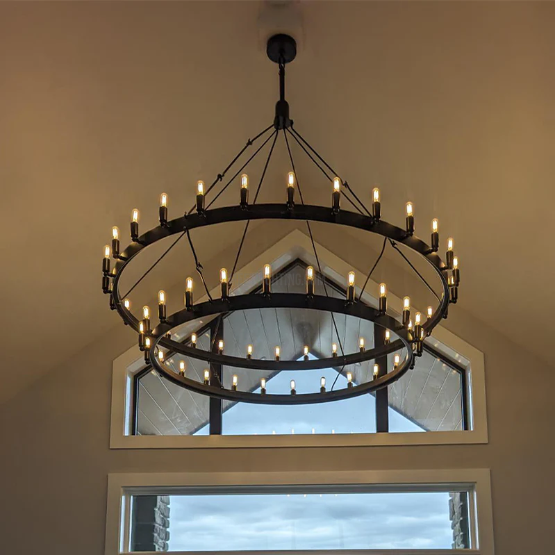 Camino Vintage Candelabra Round Chandelier 73" 63" 50" 38" 26"-MEET LIGHTING