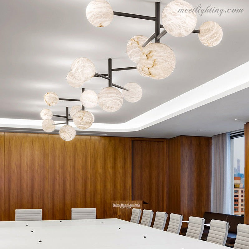 Carol Sphere Delight - Modern Artistic Alabaster Chandelier Light-MEET LIGHTING