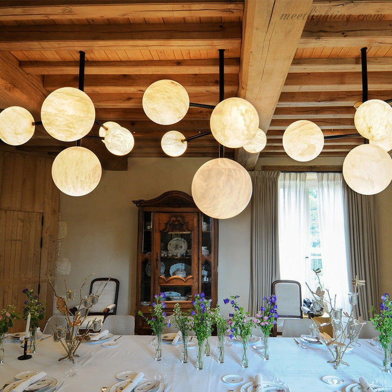 Carol Sphere Delight - Modern Artistic Alabaster Chandelier Light-MEET LIGHTING