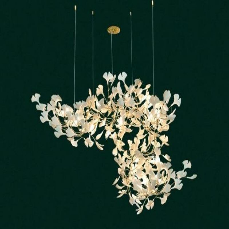 Ceramic Ginkgo Branch Chandelier Light-MEET LIGHTING