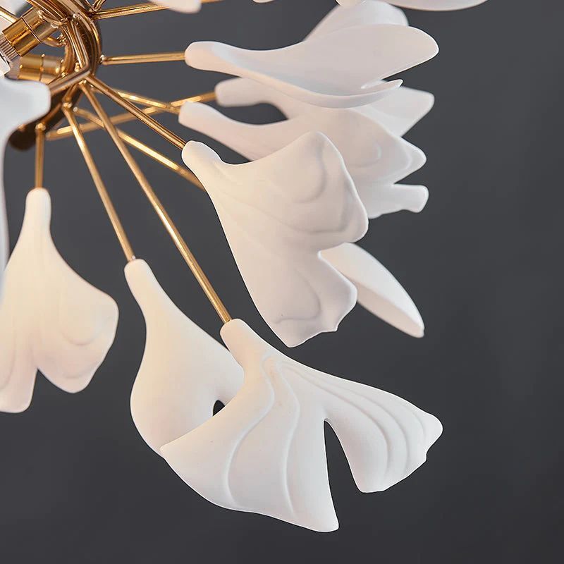 Ceramic Ginkgo Cascading Chandelier-MEET LIGHTING