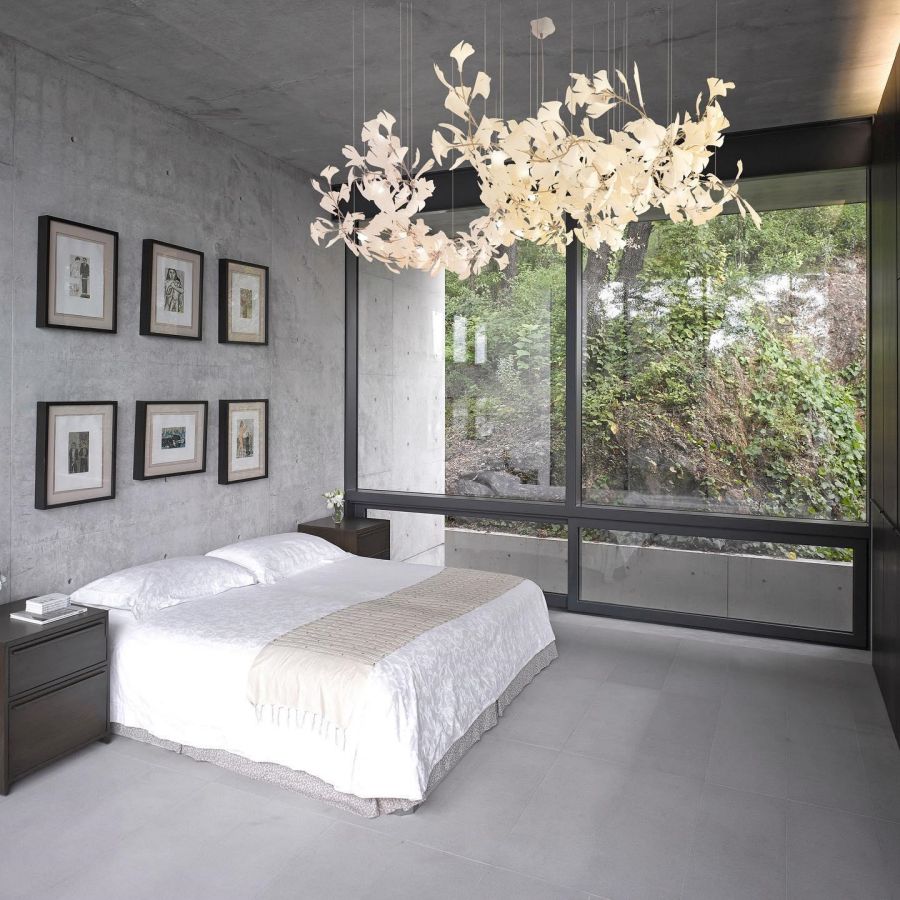 Ceramic Ginkgo Leaf Linear Extended Chandelier-MEET LIGHTING