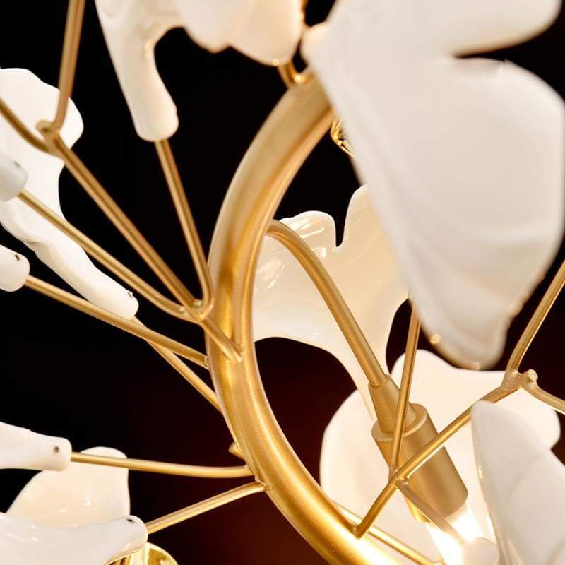 Ceramic Ginkgo Petal Chandelier-MEET LIGHTING