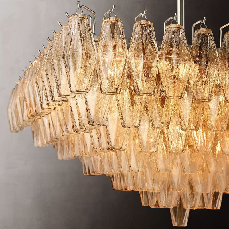 Chiaray Glass Multi-Tier Square Chandelier 32"SQ
