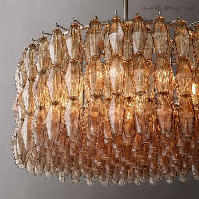 Chara Glass Round Chandelier 37"-MEET LIGHTING