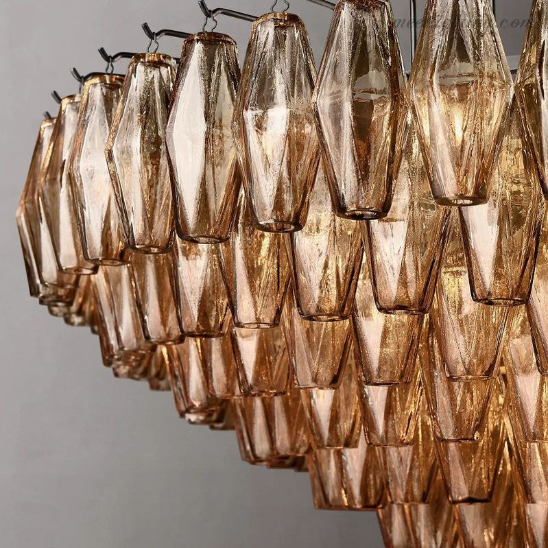 Chara Glass Tiered Round Chandelier 47"-MEET LIGHTING