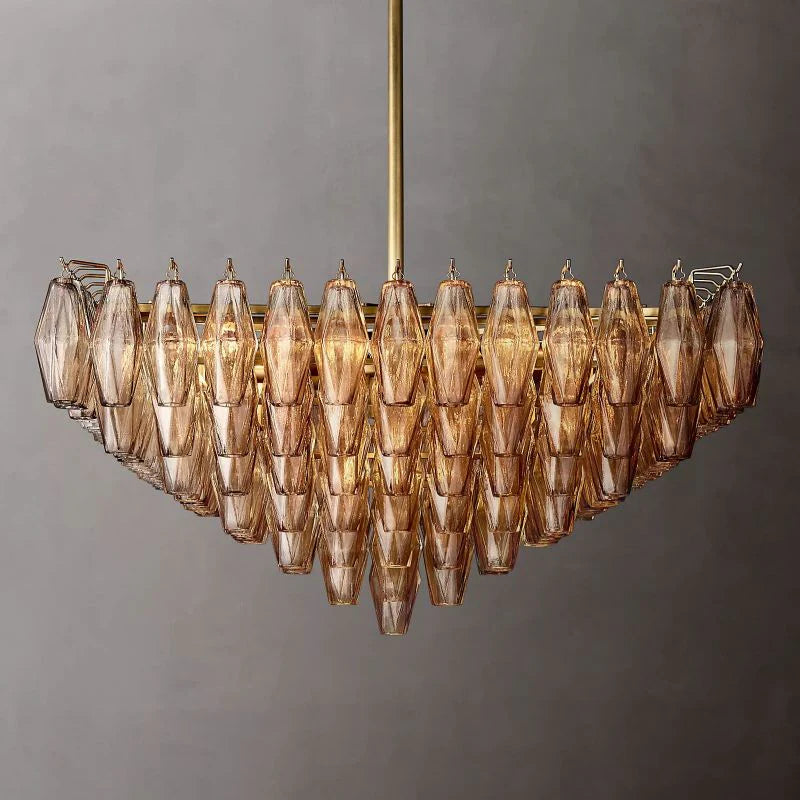Chiaray Glass Multi-Tier Square Chandelier 32"SQ