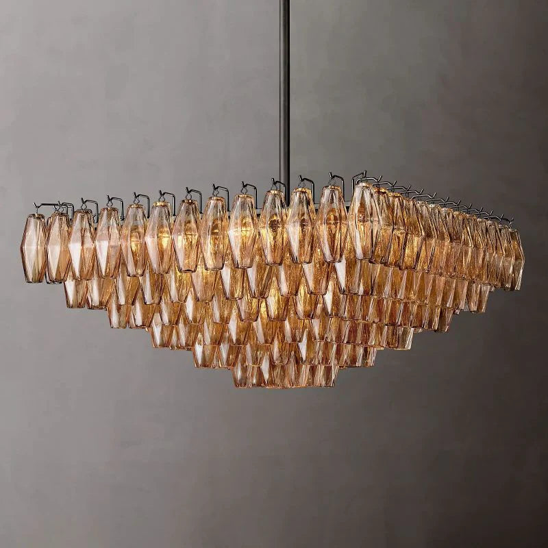 Chiaray Glass Multi-Tier Square Chandelier 32"SQ