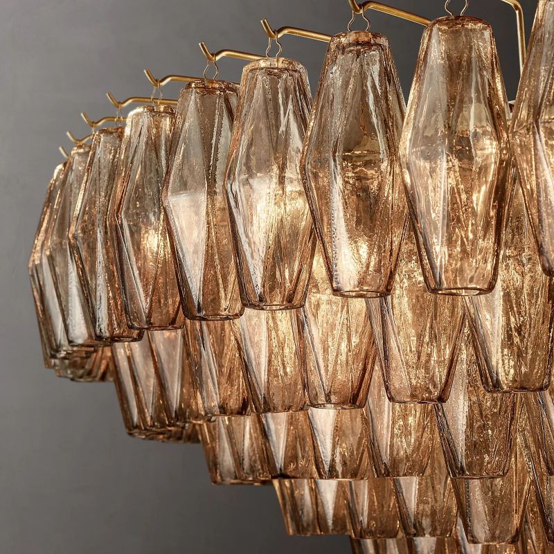 Chiaray Glass Multi-Tier Round Chandelier 61"