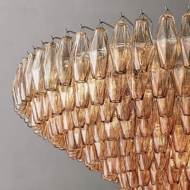Chiaray Glass Multi-Tier Round Chandelier 61"