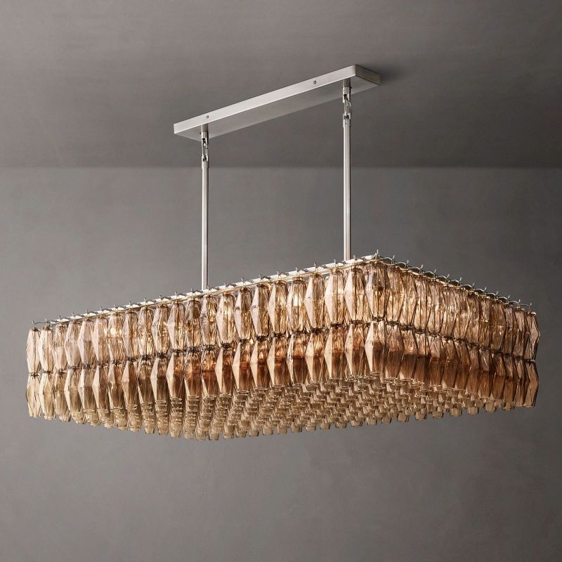 Chiaray Glass Rectangular Chandelier 54"