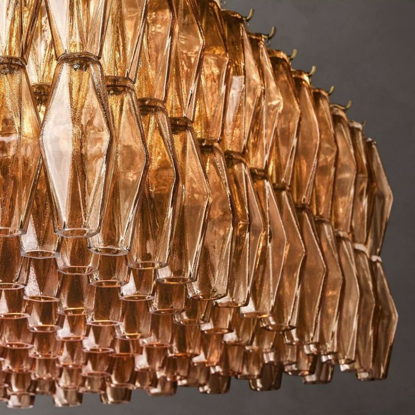 Chiaray Smoke Glass Rectangular Chandelier 74"