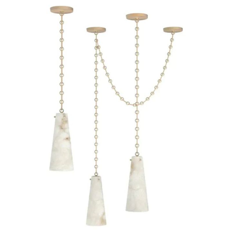 Lucia Marble Modern 3-Light Chandelier-MEET LIGHTING