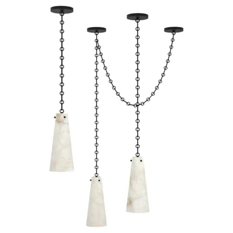 Lucia Marble Modern 3-Light Chandelier-MEET LIGHTING