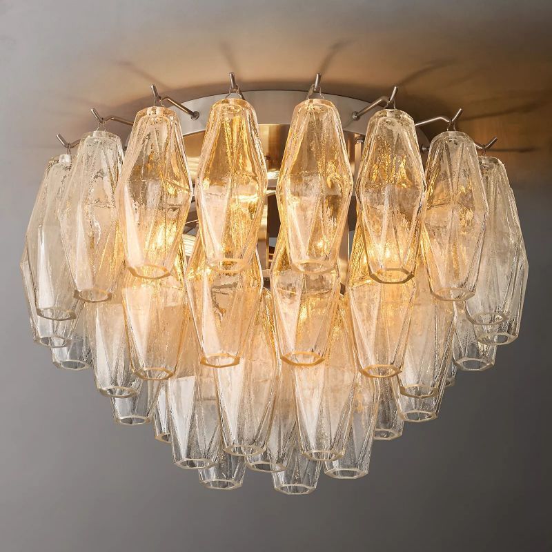 Chiara Clear Glass Flushmount 17"