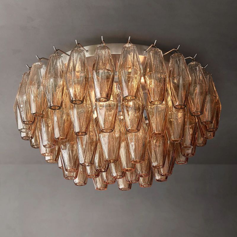 Chiara Smoke Glass Flushmount 22"