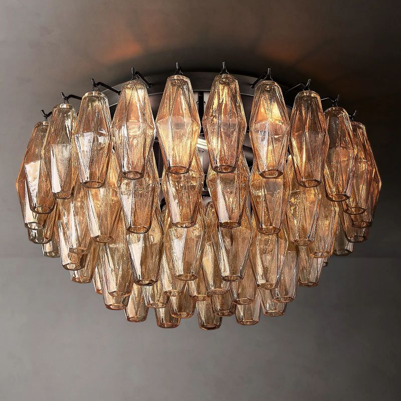 Chiara Smoke Glass Flushmount 22"