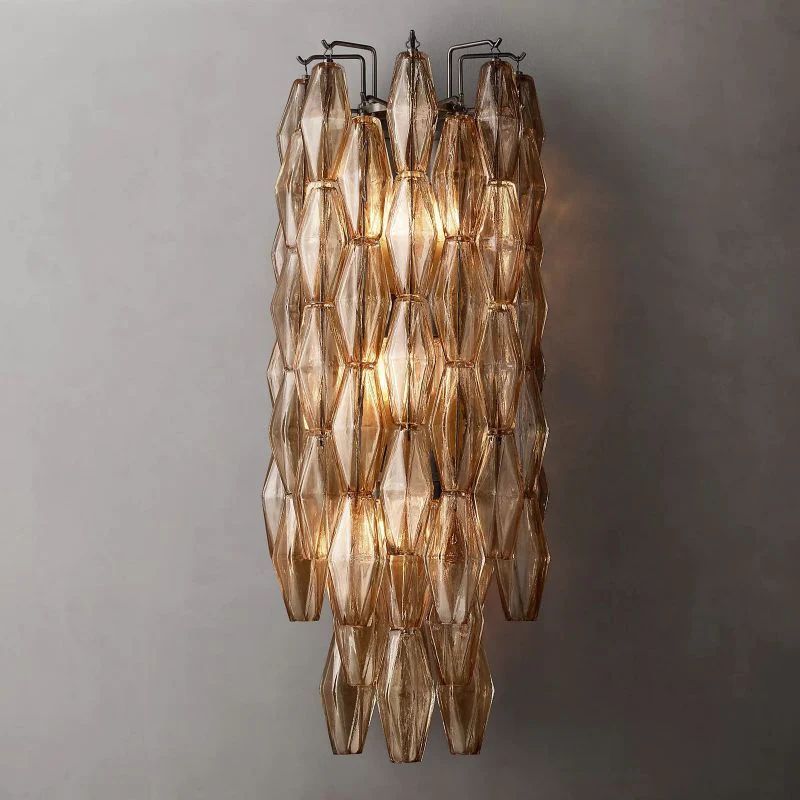 Chiara Smoke Glass Grand Bedroom Wall Sconce