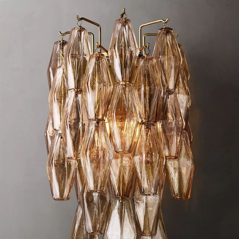 Chiara Smoke Glass Short Bedroom Wall Sconce