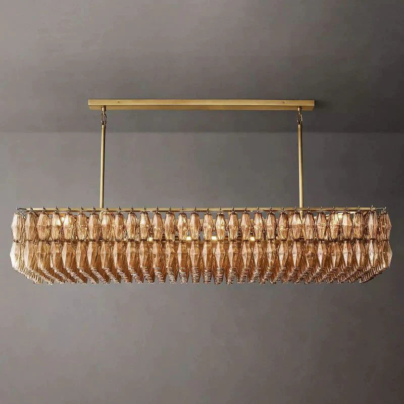 Chiaray Smoke Glass Rectangular Chandelier 74"