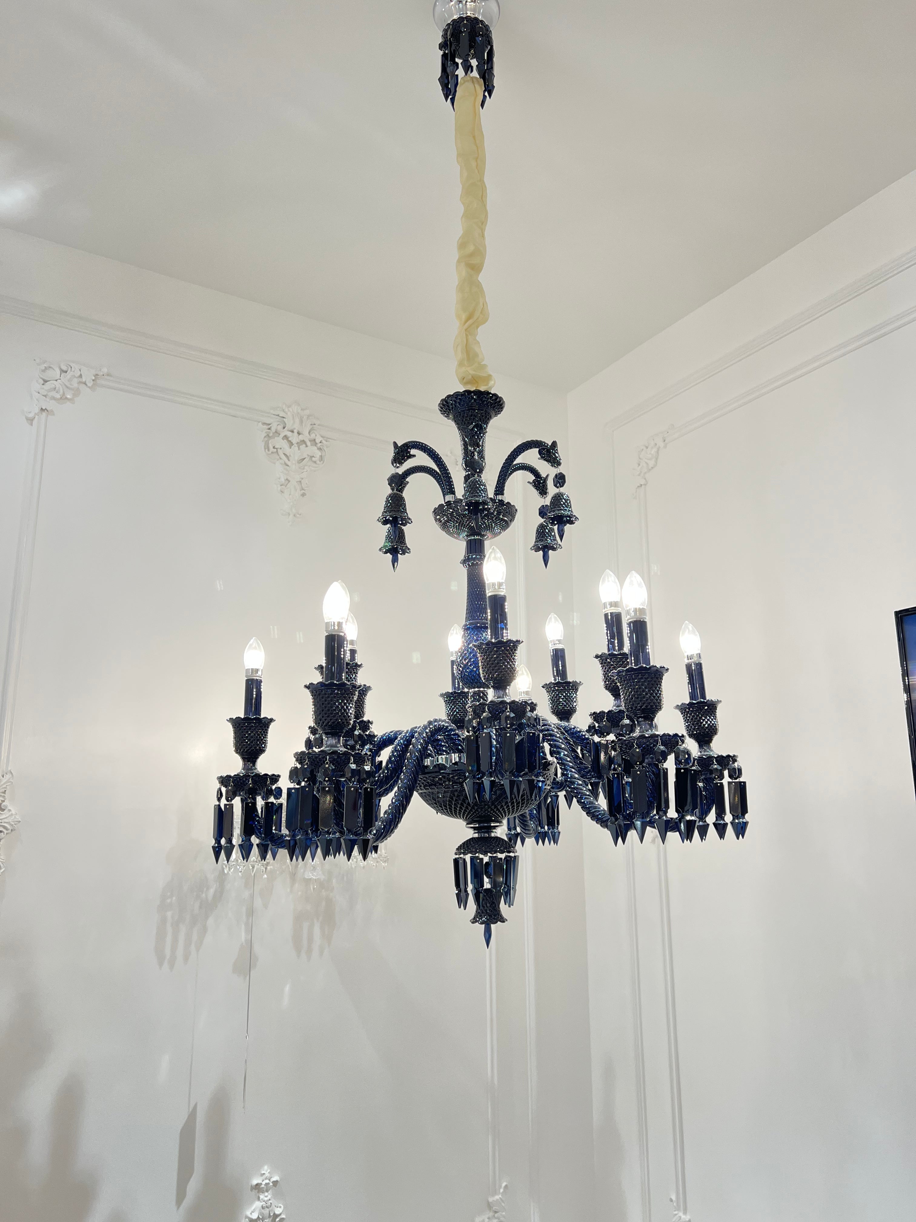 Classic Black Candle Style Chandelier Crystal Ceiling Pendant Lighting Fixture For Living/ Bedroom-MEET LIGHTING