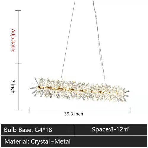 2 Wheel Frozen Ice Crystal Chandelier Light For Living Room Dining Hall-MEET LIGHTING