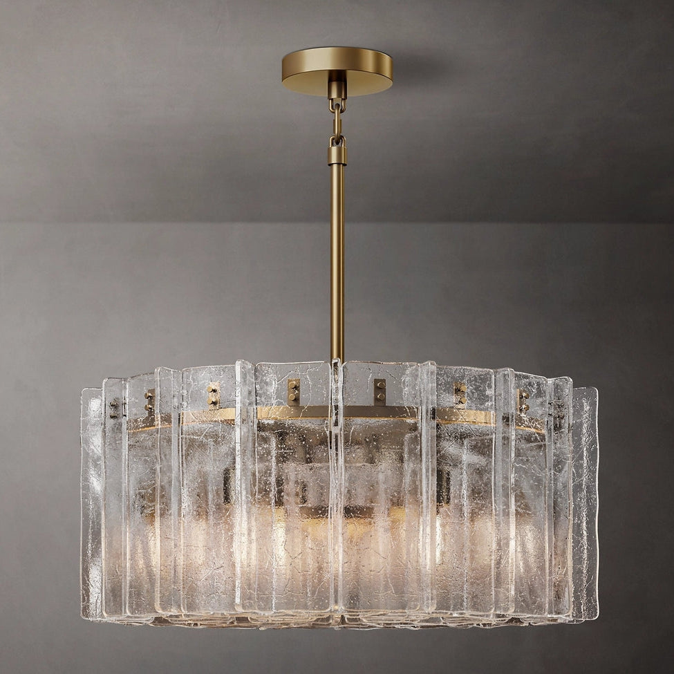 Lattic Clear Glass Round Chandelier 37"-MEET LIGHTING