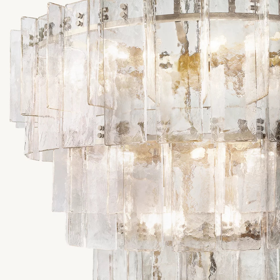 Lattic Clear Glass Tiered Round Chandelier 47"-MEET LIGHTING