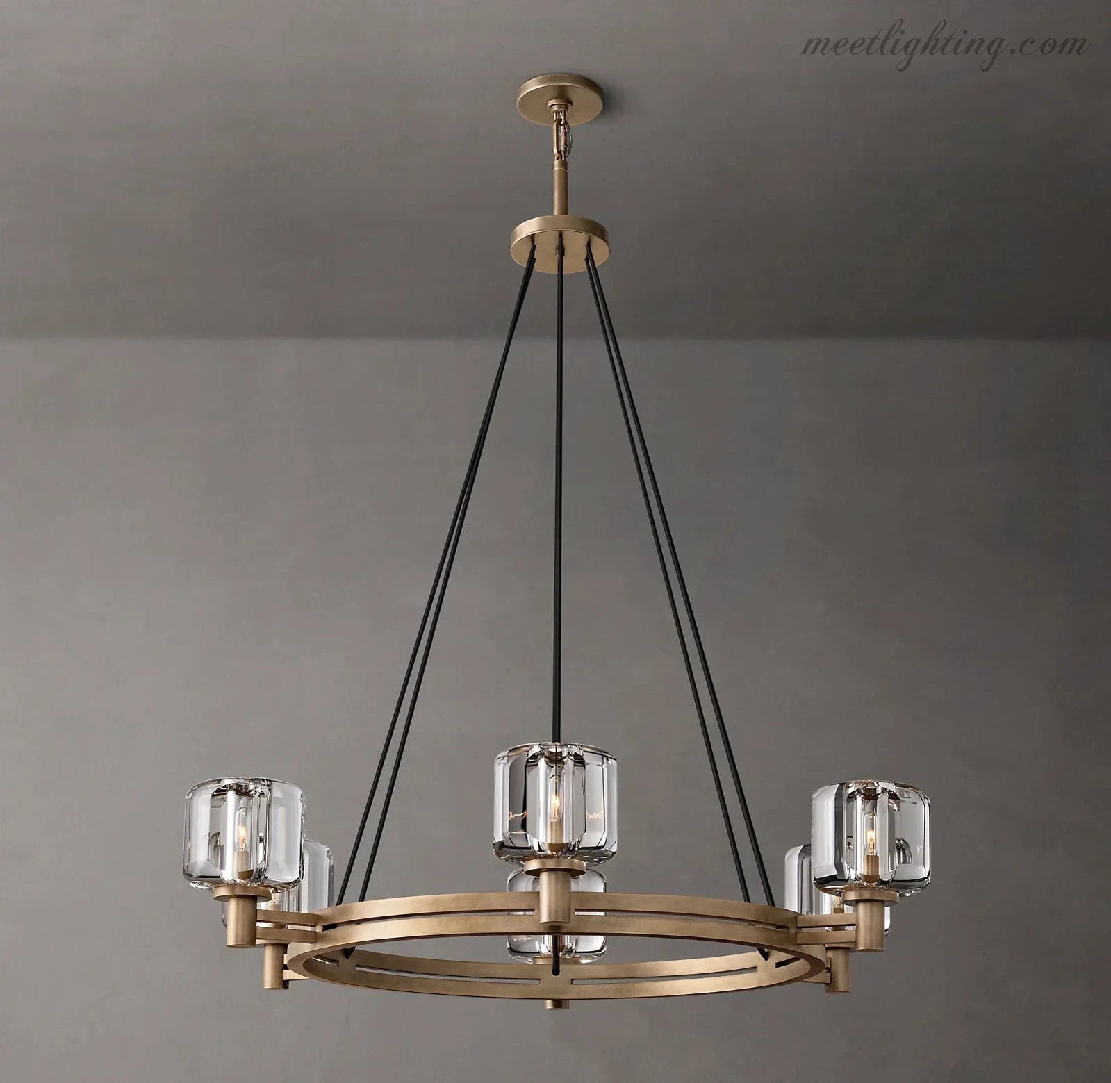 Demart Round Chandelier 36" for Living Room, Bedroom, Dining Table-MEET LIGHTING