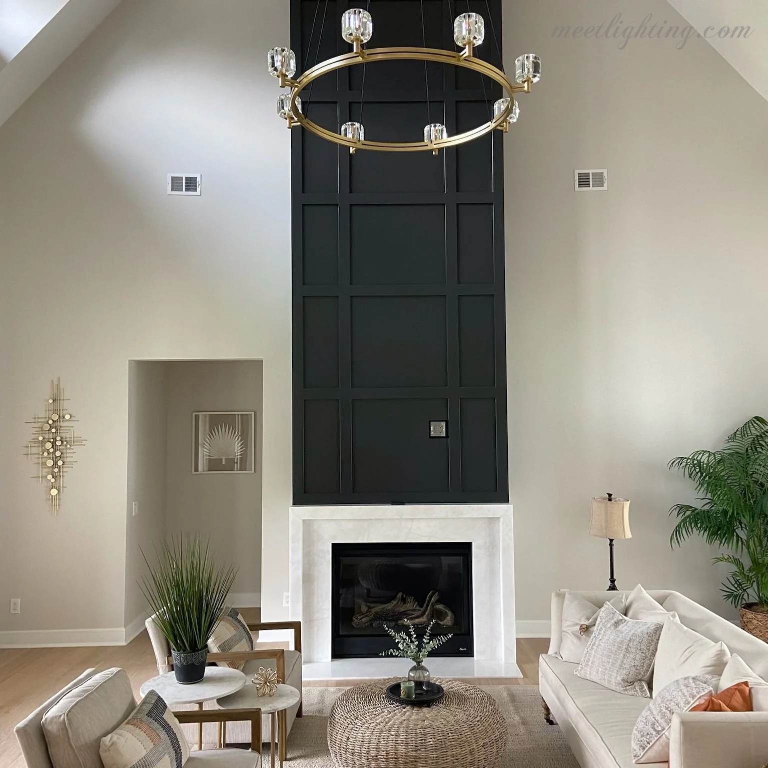 Demart Round Chandelier 36" for Living Room, Bedroom, Dining Table-MEET LIGHTING