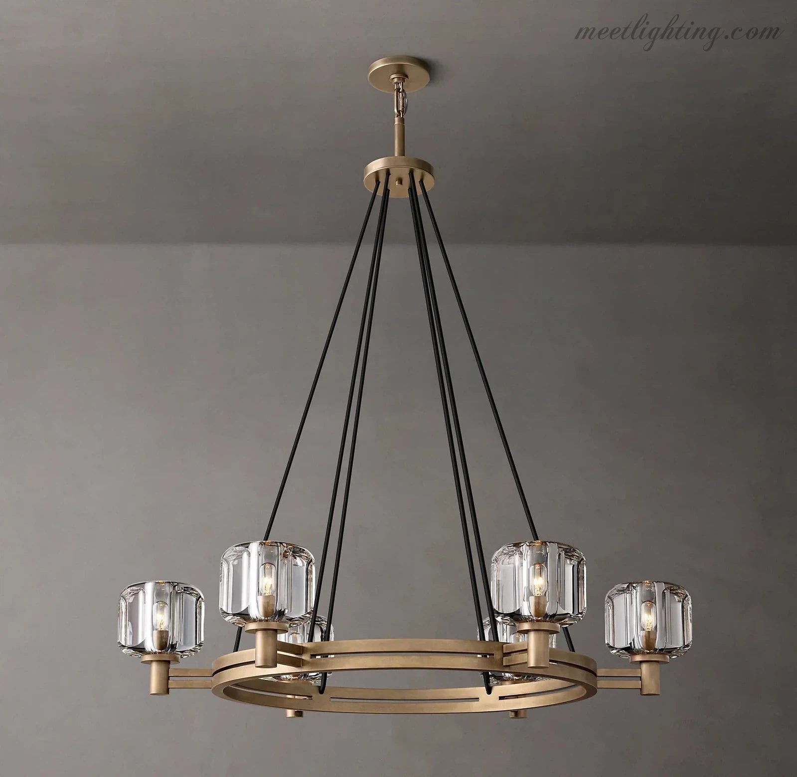 Demart Round Chandelier 36" for Living Room, Bedroom, Dining Table-MEET LIGHTING